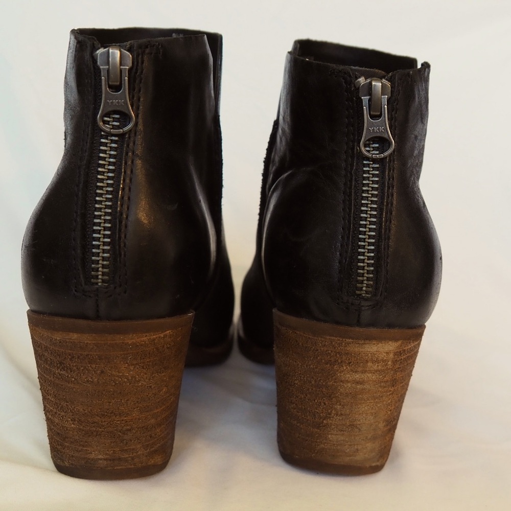 Kork-Ease boots. Very comfortable, black leather with 3 “ heal size 9.5